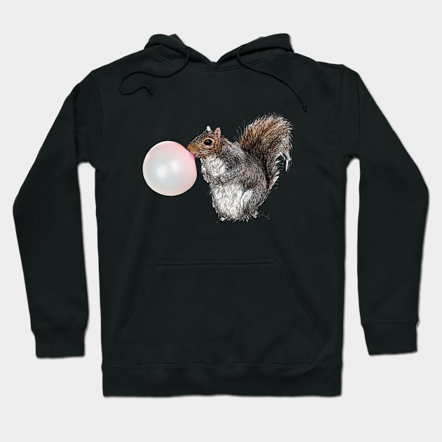 Bubblegum Squirrel Hoodie by KIMYKASK